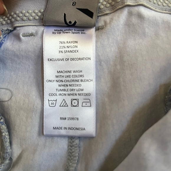 Head Womens Sz 8 Memory Stretch Golf Shorts 9” Inseam Geometric Pattern Blue - Picture 3 of 5